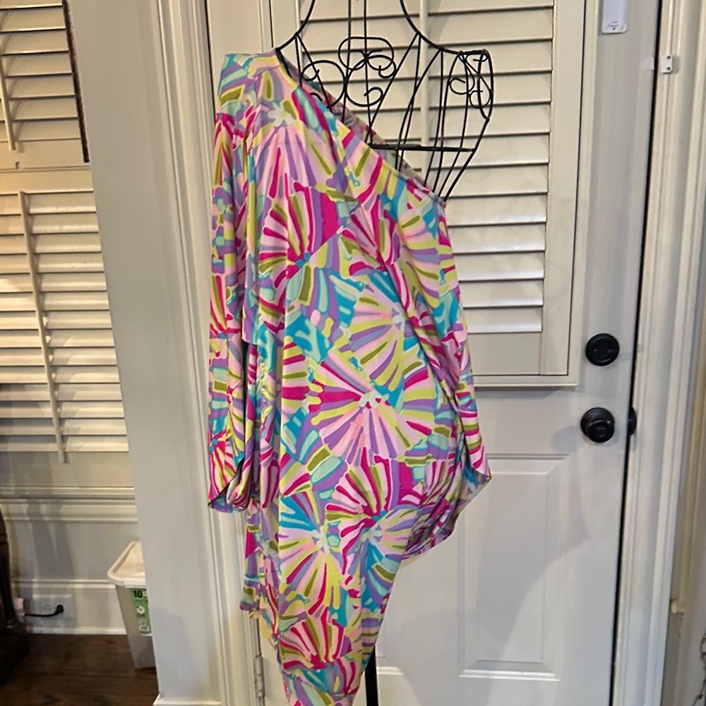 Daniel Cremieux Multicolor One-Shoulder Swim Coverup
